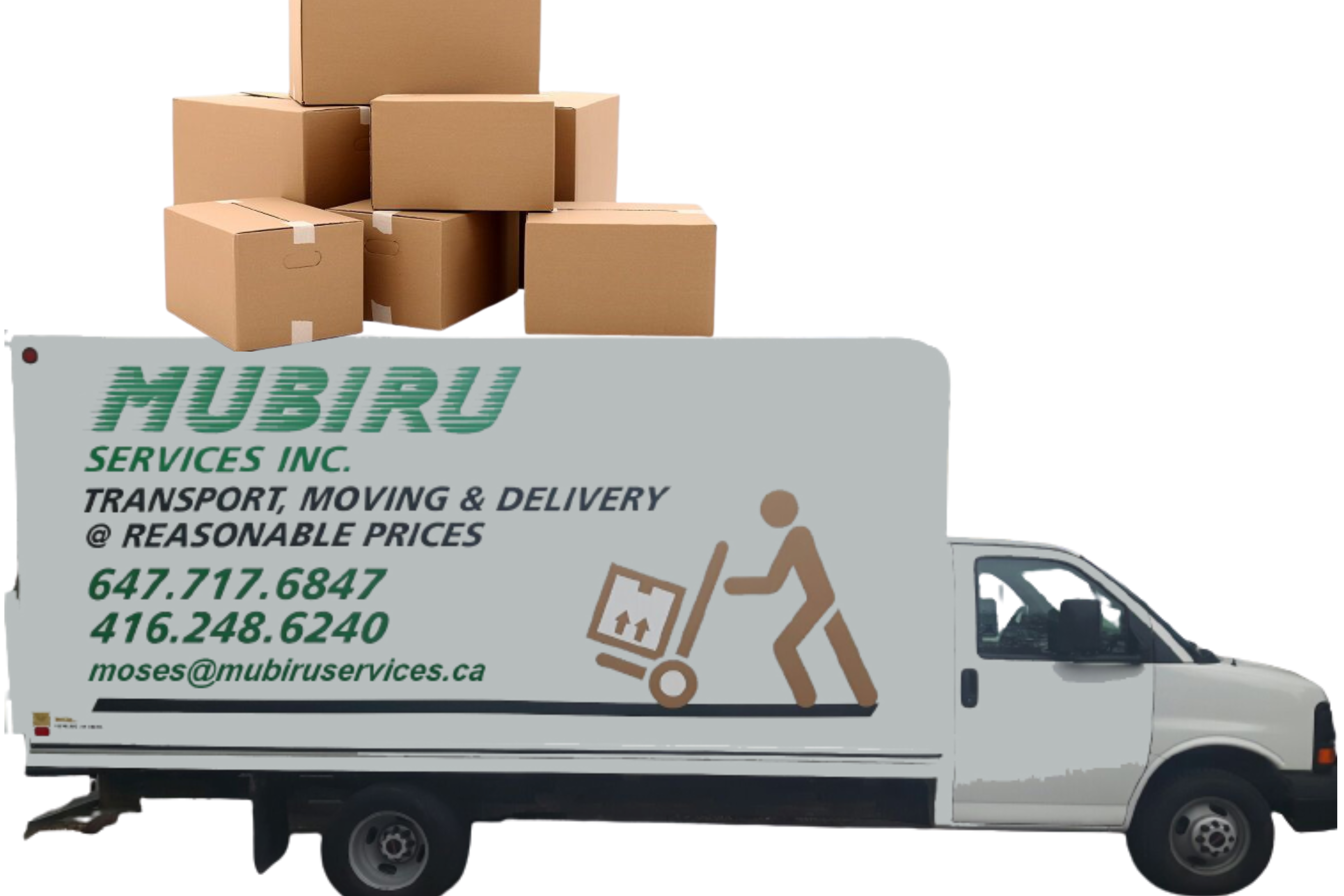 moving truck with boxes